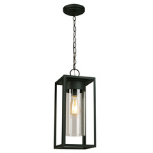 B2B Spec 203036A - 1 LT Outdoor Pendant w/ Mattte Black Finish & Clear Glass Shade