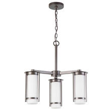 B2B Spec 203115A - 3x60W Chandelier w/ Graphite  Finish &  White Glass