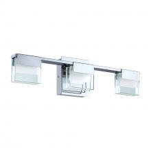 B2B Spec 203207A - Vicino - 3 LT Integrated LED Bath/Vanity Light with a Chrome Finish and Clear and Satin Glass Shades