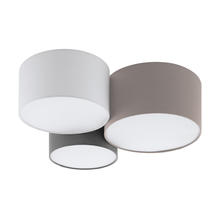 B2B Spec 203213A - 3 LT Ceiling Light w/ Taupe, White, & Grey Shades