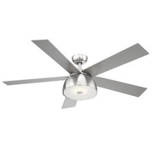 B2B Spec 203227A - 5 Blade Ceiling Fan w/ Brushed Nickel Finish,  Silver Colored Blades & Integrated LED