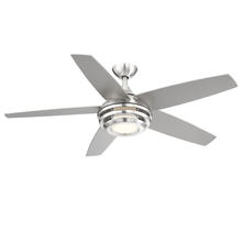 B2B Spec 203233A - 5 Blade Ceiling Fan w/ Brushed Nickel Finish,  Silver Colored Blades & Integrated LED