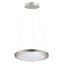 B2B Spec 203446A - 1 LT Integrated LED Pendant w/ Matte Nickel Finish & Clear Glass Shade & Clear Stones