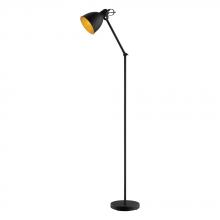 B2B Spec 203448A - Priddy 2 - Floor Lamp Black with gold interior shade 60W