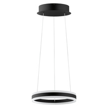 B2B Spec 203456A - 2 LT Integrated LED Circular Open Pendant w/  Black Finish & White Acrylic Diffuser