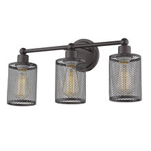 B2B Spec 203463A - 3x60W Bath Light w/ Oil Rubbed Bronze Finish & Metal Cage Shades
