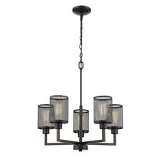 B2B Spec 203472A - 5 LT Chandelier with Oil Rubbed Bronze Finish & Mesh Metal Cylinder Shades