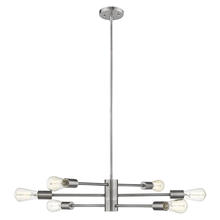 B2B Spec 203475A - 6 LT Open Bulb Chandelier w/ Polished Nickel Finish & Semi-Adjustable Arms