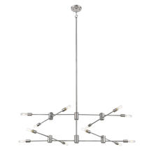 B2B Spec 203488A - 12 LT Open Bulb Pendant w/ Polished Nickel Finish & Semi-Adjustable Arms