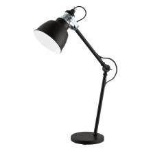 B2B Spec 203516A - 1 LT Table Lamp w/ Matte Black & Chrome Finish w/ Black w/ White Interior Shade