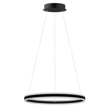 B2B Spec 203649A - 2 LT Integrated LED Circular Open Pendant w/ Black Finish & White Acrylic Diffuser