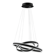 B2B Spec 203651A - 3 LT LED Circular Open Pendant w/ Black Finish & White Acrylic Diffuser