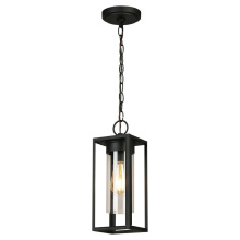 B2B Spec 203664A - 1 LT Outdoor Pendant w/ Matte Black Finish & Clear Glass Shade