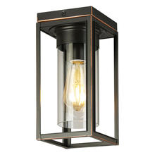 B2B Spec 203666A - 1x60W Outdoor Flush Mount With Oil Rubbed Bronze Finish & Clear Glass
