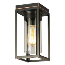 B2B Spec 203666A - 1 LT Outdoor Flush Mount w/ Oil Rubbed Bronze Finish & Clear Glass Shade
