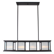 B2B Spec 203726A - 4x60W Linear Pendant w/ Black & Brushed Nickel Finish w/ Reeded Glass
