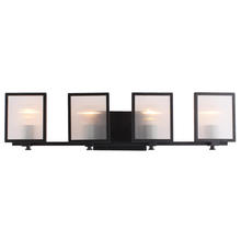 B2B Spec 203731A - 4x60W Bath Light w/ Black & Brushed Nickel Finish w/ Reeded Glass