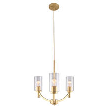 B2B Spec 203738A - 3x60W Chandelier w/ Antique Gold Finish & Clear Glass