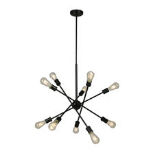 B2B Spec 203947A - 10x60W Open Bulb Pendant With Black Finish