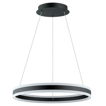 B2B Spec 203952A - 1 LT LED Circular Open Pendant w/ Black Finish & White Acrylic Diffuser