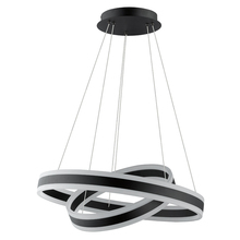 B2B Spec 203953A - 2 LT LED Circular Open Pendant w/ Black Finish & White Acrylic Diffuser