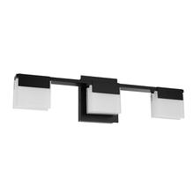 B2B Spec 203963A - 3 LT Integrated LED Bath/Vanity Light w/ Black Finish & Frosted Glass Shade