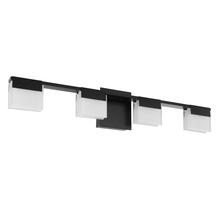 B2B Spec 203964A - 4 LT Integrated LED Bath/Vanity Light w/ Black Finish & Frosted Glass Shade