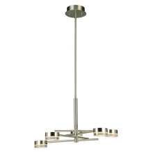 B2B Spec 203969A - 5 LT Integrated LED Chandelier w/ Brushed Nickel Finish & Satin Acrylic Shades