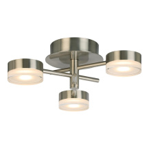 B2B Spec 203971A - 3 LT Integrated LED Ceiling Light w/ Brushed Nickel Finish & Satin Acrylic Shades
