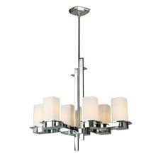 B2B Spec 203976A - 6x60W Chandelier w/ Chrome Finish & Frosted Opal Glass