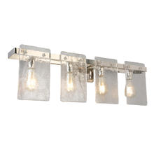 B2B Spec 203994A - 4x60W Vanity Light w/ Polished Nickel Finish and Clear Hand Sculpted Glass
