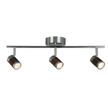 B2B Spec 204014A - 3 LT Integrated LED Track Light w/ Chrome Finish & Brown w/ Chrome Accents Adjustable Lamp Heads