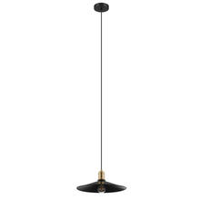B2B Spec 204025A - 1 LT Pendant w/ Black Finish & Brushed Gold Accent.