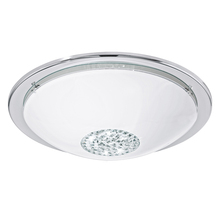 B2B Spec 204064A - 1 LT Integrated LED Ceiling Light w/ Chrome Finish & White & Clear Glass w/ Glass Stones