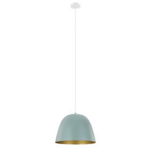 B2B Spec 204079A - 1 LT Pendant w/ Pastel Green Finish & Pastel Green w/ Copper Interior Metal Shade