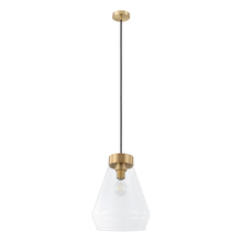 B2B Spec 204099A - 1 LT Pendant w/ Brushed Gold Finish & Clear Glass Shade