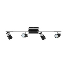 B2B Spec 204196A - 4 LT Fixed Track Light w/Black Finish & Black w/ Chrome Adjustable Lamp Heads
