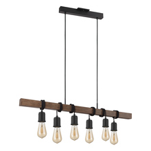 B2B Spec 204243A - 6 LT Open Bulb Linear Pendant w/ Black & Dark Brown Finish