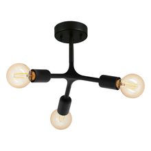 B2B Spec 204293A - 3 LT Open Bulb Pendant or Ceiling Light w/ Black finish