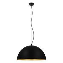 B2B Spec 204321A - 1 LT Pendant w/ Black Finish & Black w/ Gold Leaf Interior Shade