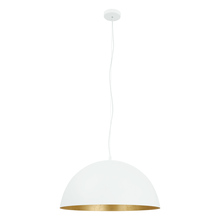 B2B Spec 204323A - 1 LT Pendant w/ White Finish & White & Gold Metal Shade