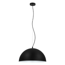 B2B Spec 204324A - 1 LT Pendant w/ Black Finish & Black & White Metal Shade
