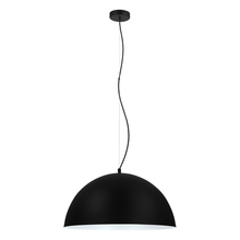 B2B Spec 204325A - 1 LT Pendant w/ Black Finish & Black w/ White Interior Shade