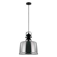 B2B Spec 204368A - 1 LT Pendant w/ a Matte Black & Chrome Finish & Smoked Glass Shade, 1-60W E26 Bulb