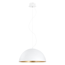 B2B Spec 204378A - 1 LT LED Pendant w/ White Finish & White w/ Gold Shade