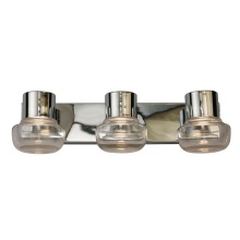 B2B Spec 204451A - 3 LT Integrated LED Bath/Vanity Light w/ Chrome Finish & Clear Glass Shades