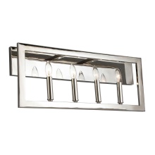 B2B Spec 204478A - 4 LT Bath/Vanity Light w/ Satin Nickel Finish & Candelabra Based Socket Holders