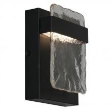 B2B Spec 204482A - 1 LT Integrated LED Indoor or Outdoor Wall Light w/ Black Finish & Clear Water Glass