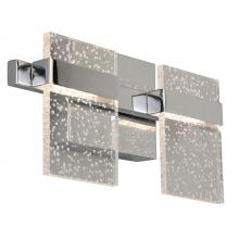 B2B Spec 204483A - 2 LT Integrated LED Bath/Vanity Light w/ Chrome Finish & Clear Seedy Acrylic Shade