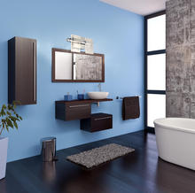 B2B Spec 204484A - 2x10W LED Bath/Vanity Light with black finish and clear seedy acrylic shade